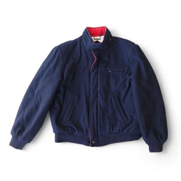 Members Only Vintage Wool Sherpa Lined Jacket Navy / Red Men's 44 - Picture 1 of 10